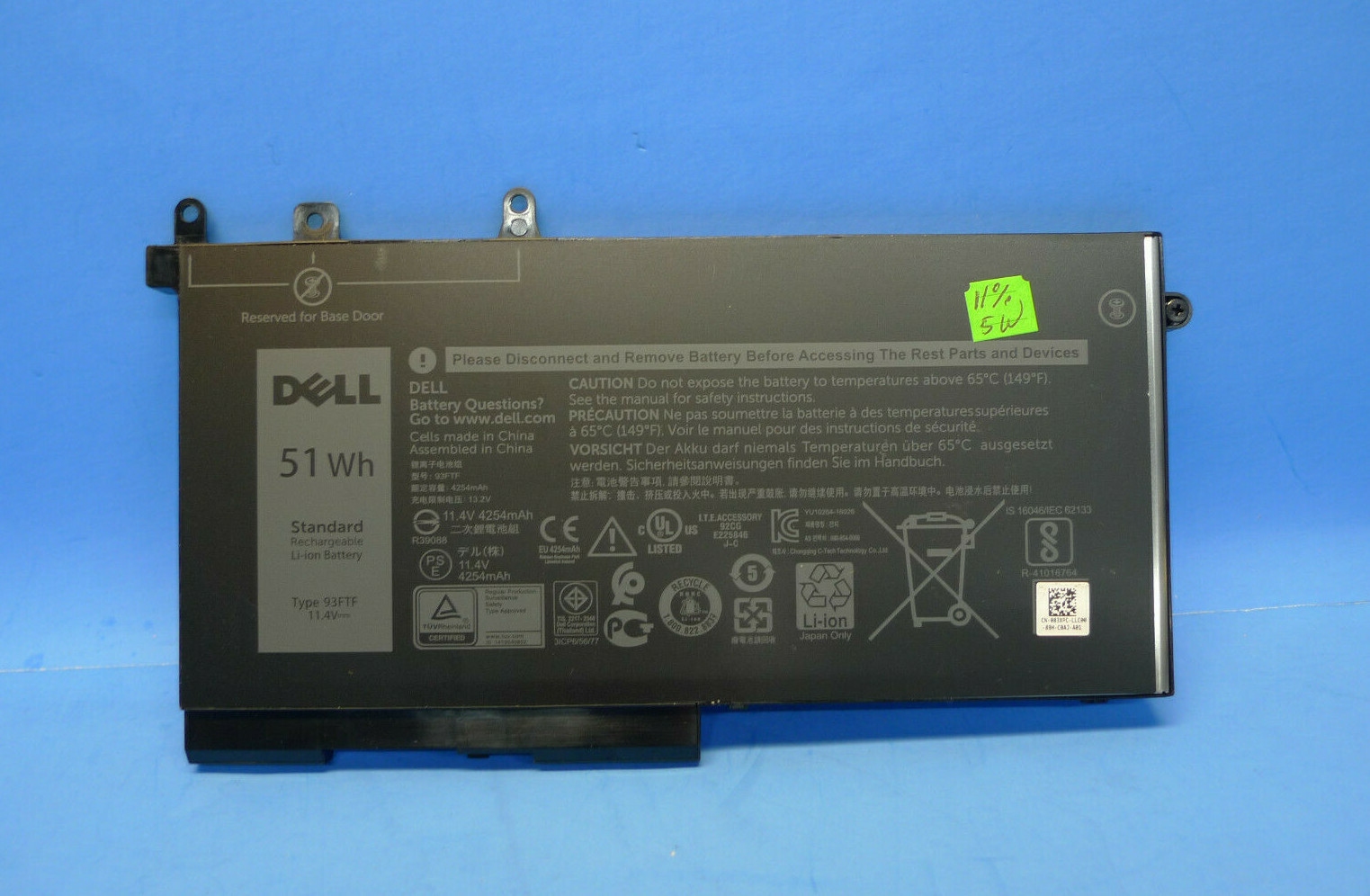 NEW Genuine Dell Latitude 5580 5480 5280 3-Cell 51Wh Laptop Battery 93FTF