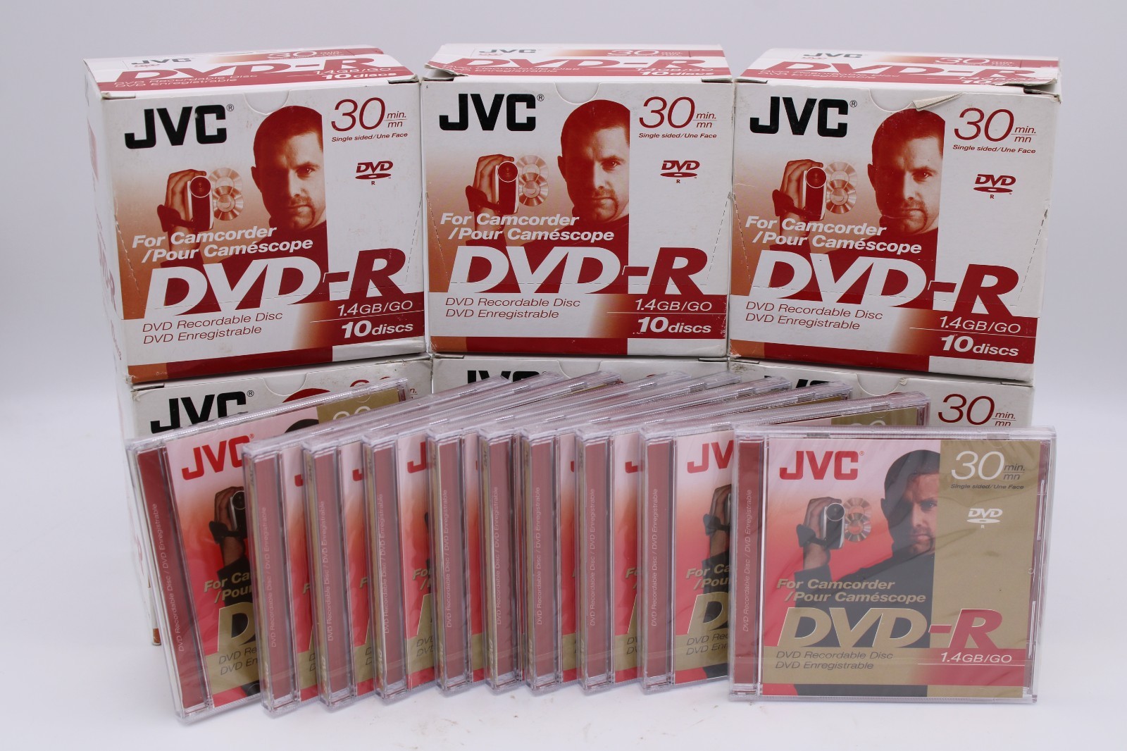 10-Pack JVC Mini DVD-R Discs - NEW Sealed - 1.4GB Data 30 Min for Sony Handycam