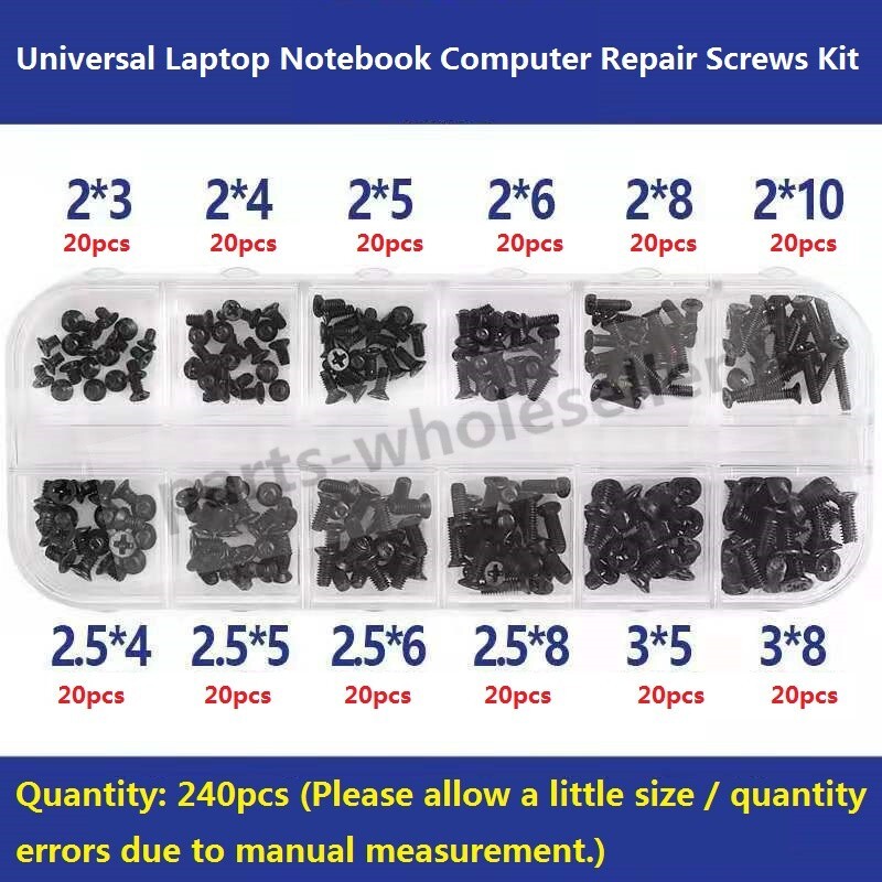 240pcs Laptop Notebook Computer Screw Kit For Samsung IBM Lenovo HP Dell Asus