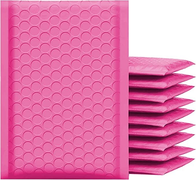SuperPackage® 200 #5  10.5 X 15 Poly Bubble Mailers Padded Envelopes-Hot Pink