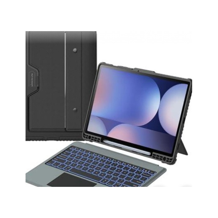 🆕 NEW Keyboard Case for Samsung Galaxy Tab S10+ S9+ 12.4 Backlit Trackpad Black
