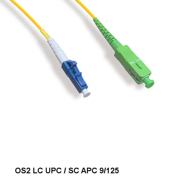 LOT 10pcs 2M LC UPC/ SC APC OS2 9 /125 Simplex Single-Mode Fiber Optic Cable