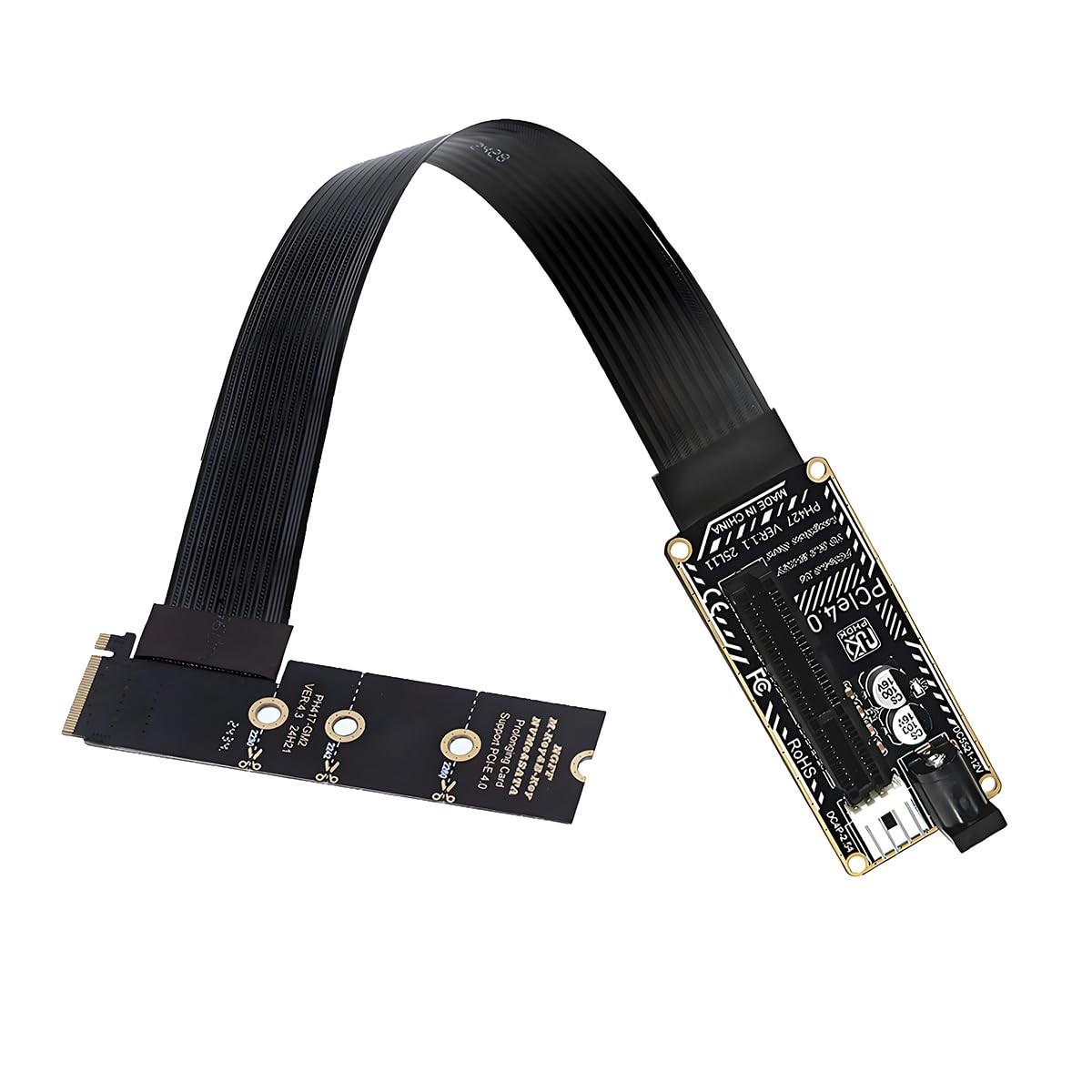M.2 NVMe M-Key Right Angle 90° PCIe Extension Cable 30cm for Graphics Card Adapt