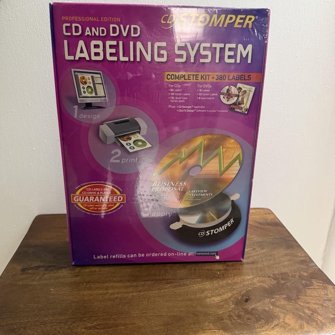 NEW Stomper CD DVD Labeling System Professional Complete Kit 380 Labels Sealed