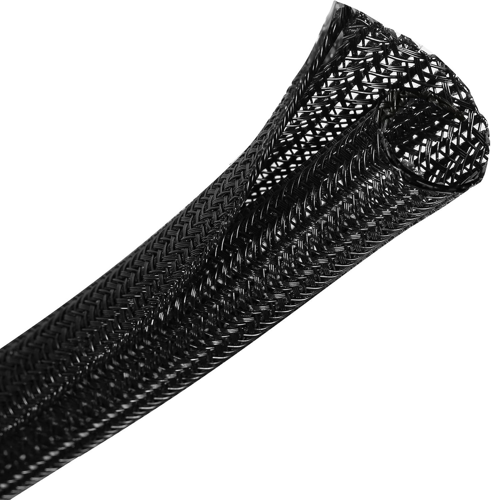 Cable Management Sleeve, Split Design, 25FT - 1/2 Inch, Black