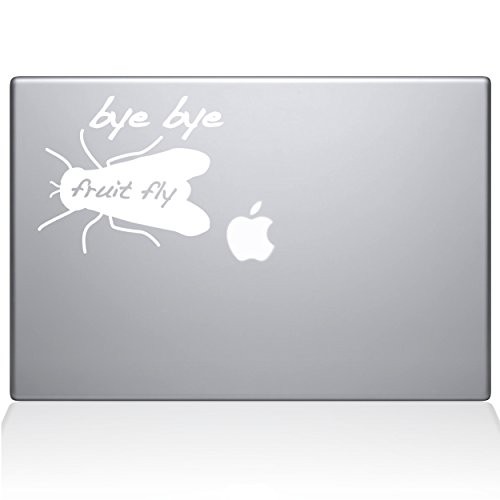 The Decal Guru 1032-MAC-13P-W Bye Bye Fruit Fly MacBook Decal Vinyl Sticker -