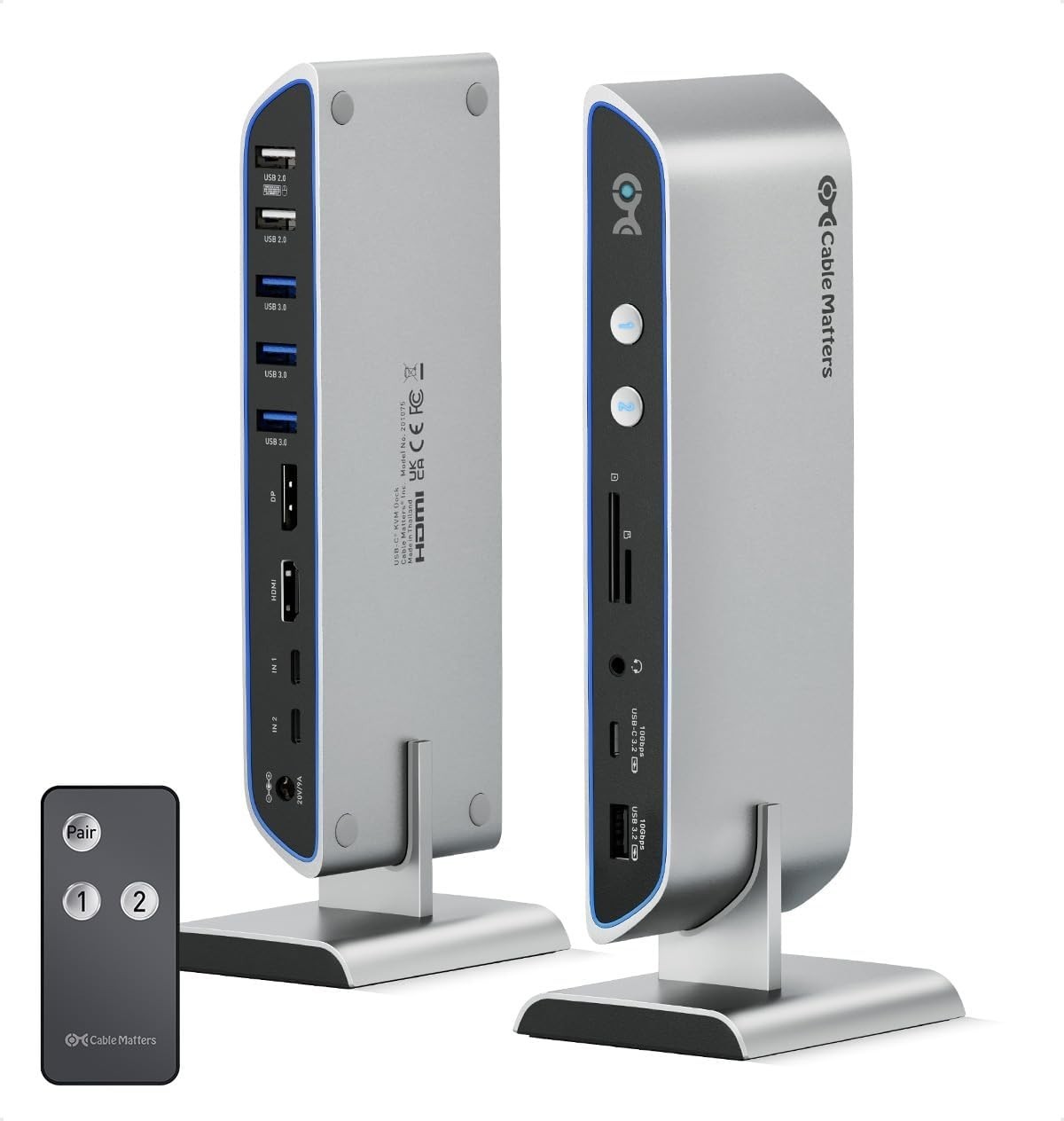 Cable Matters 201075 14-in-1 Docking Station USB C KVM Switch Dock for 2 Laptops