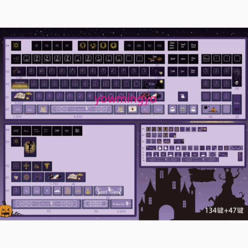Magic Girl Mechanical Keyboard Keycaps 134 Keys Ace Transparent Transparent Gift
