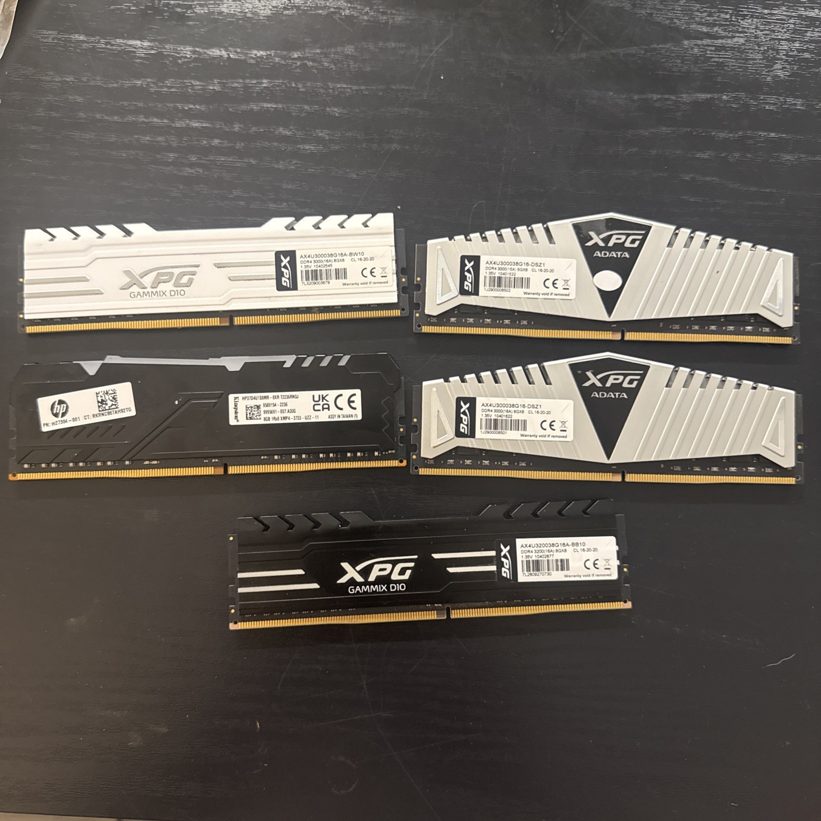 Lot of 6 sticks of 8GB DDR4 Desktop Gaming RAM ADATA Kingston varios speeds