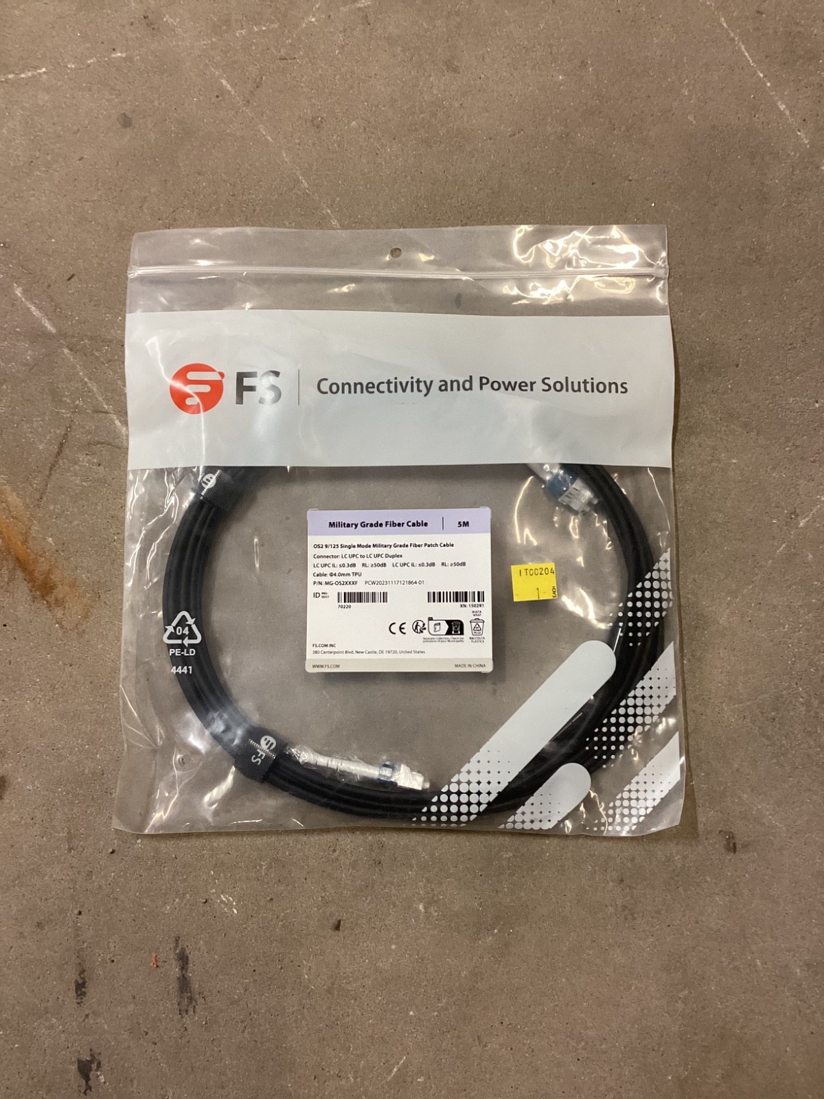 FS 9/125 LC/UPC - LC/UPC Military Grade Outdoor Fiber Cable Duplex 5M 150291