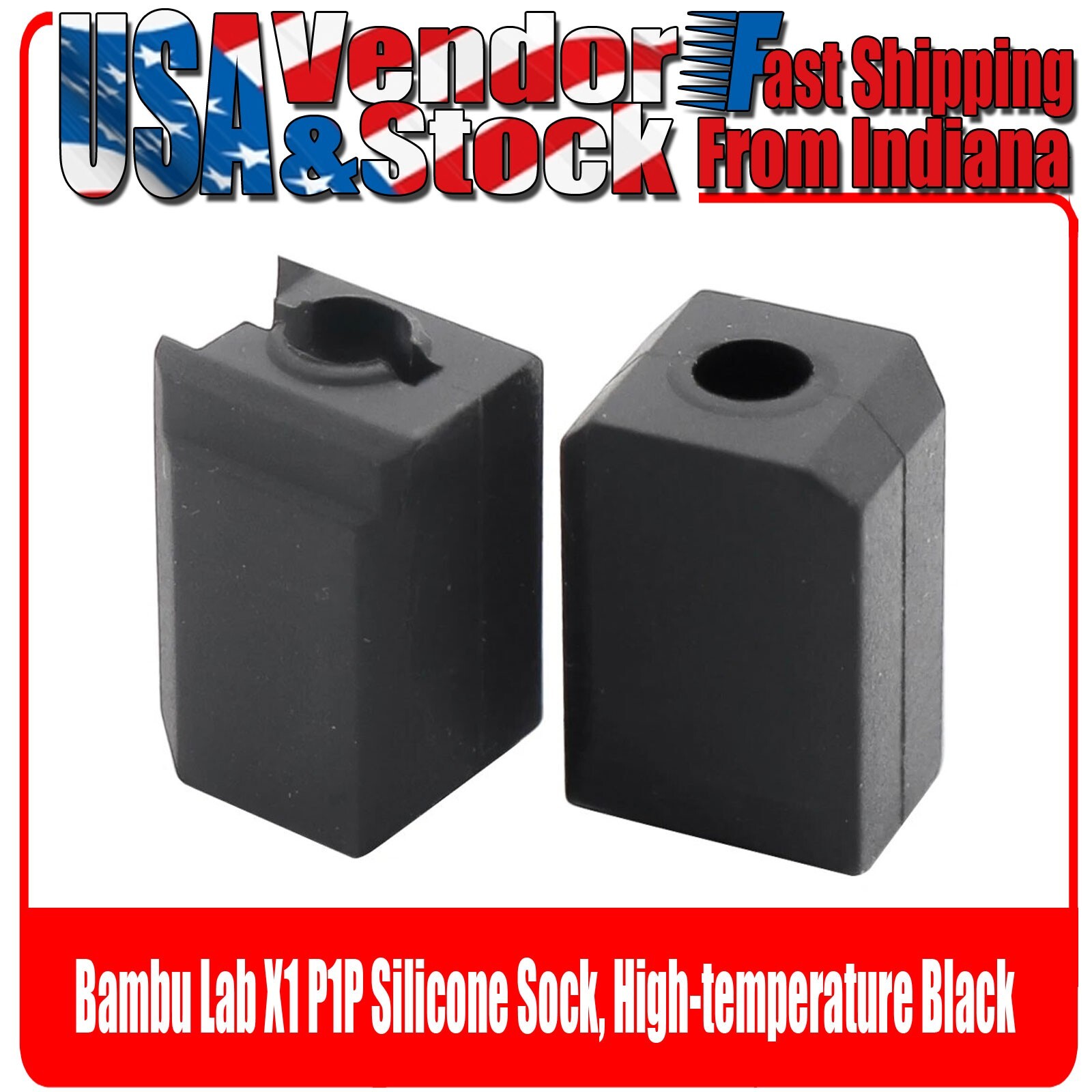 Bambu Lab X1 / P1P 3D Printers Hotend Silicone Sock, Black High Temperature