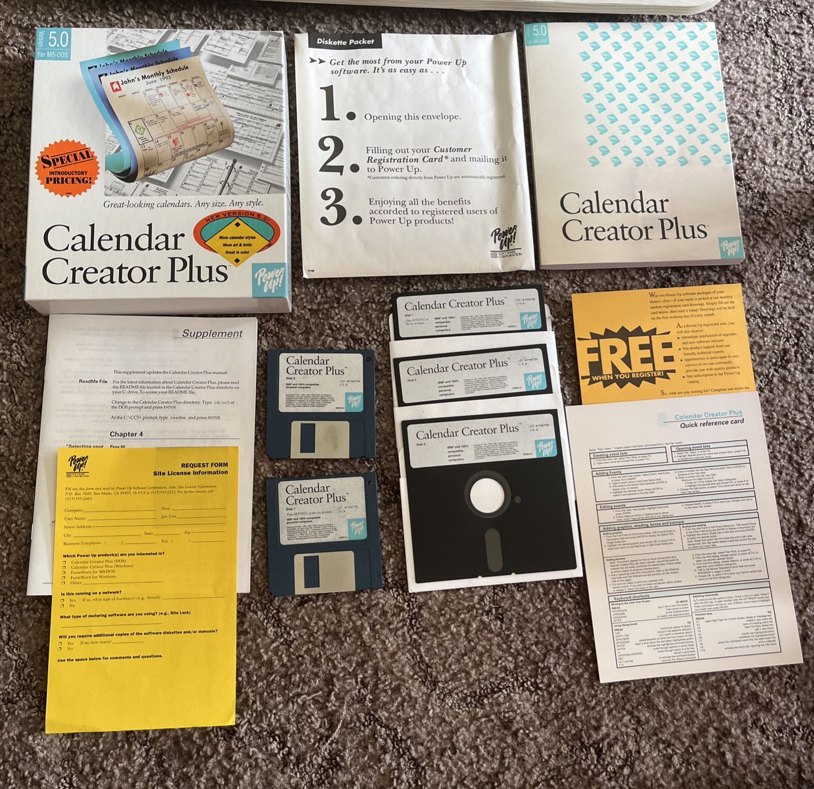 VTG Power Up Calendar Creator Plus Version 5.0 for MS-DOS Software Vintage PC