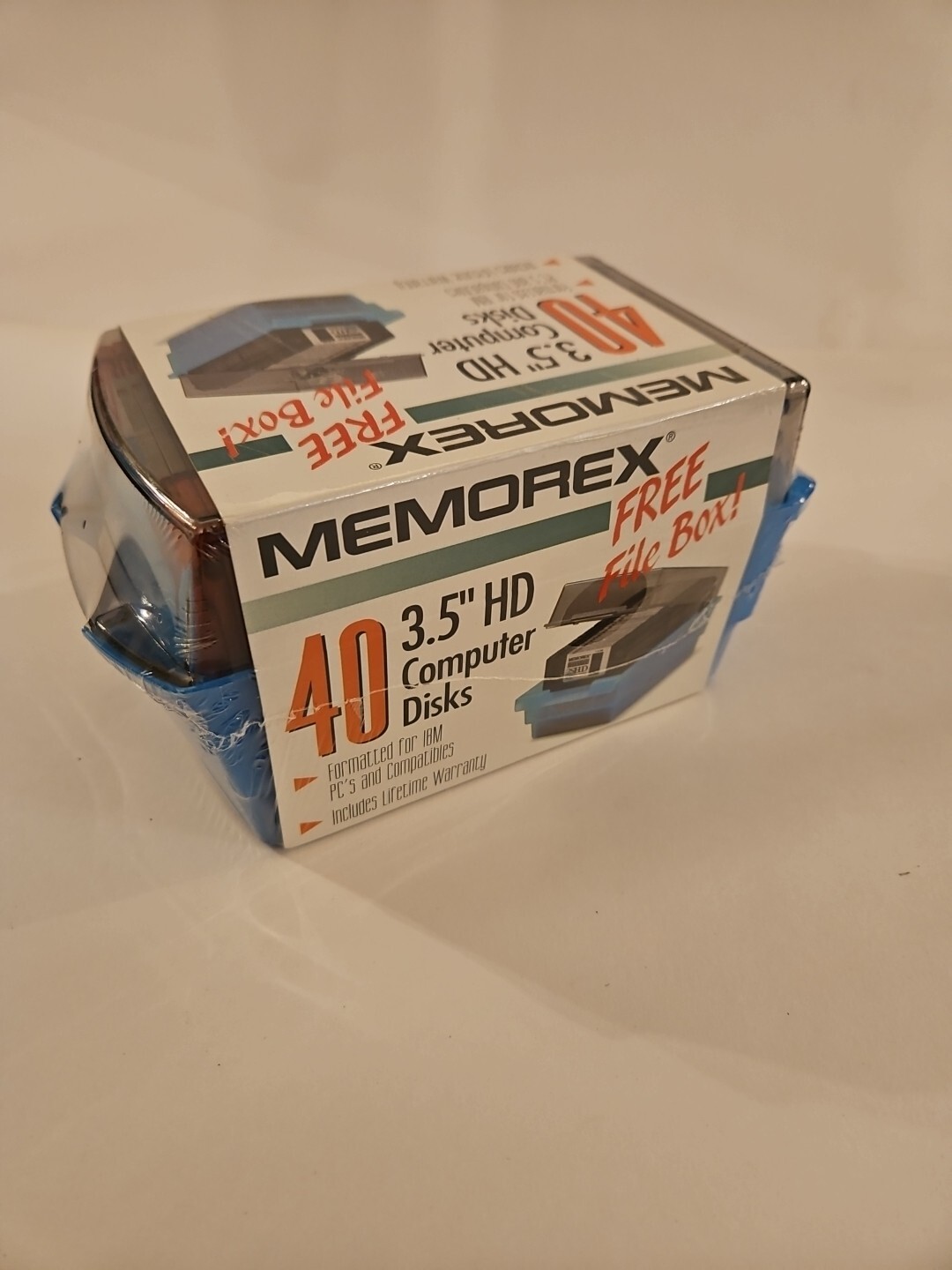 Memorex PC Formatted 3.5" HD 1.44MB Computer Diskettes Rainbow 40 Pack File Box