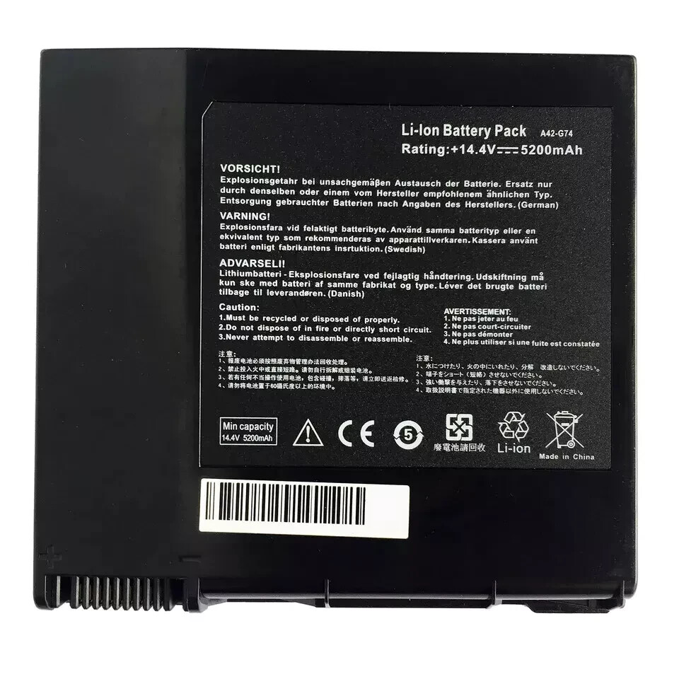 5200mAh A42-G74 Battery for Asus G74 G74J G74JH G74S G74SW G74SX G74-4S2P A42G74