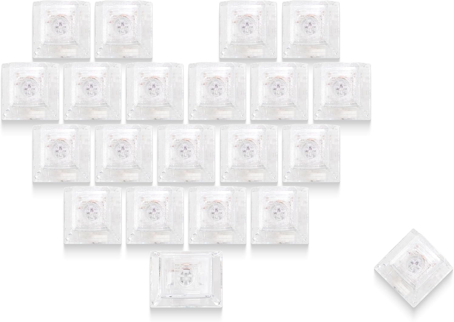 XVX Blank Crystal Transparent Keycaps, PC Material Custom DIY Sweet Heart Keyboa