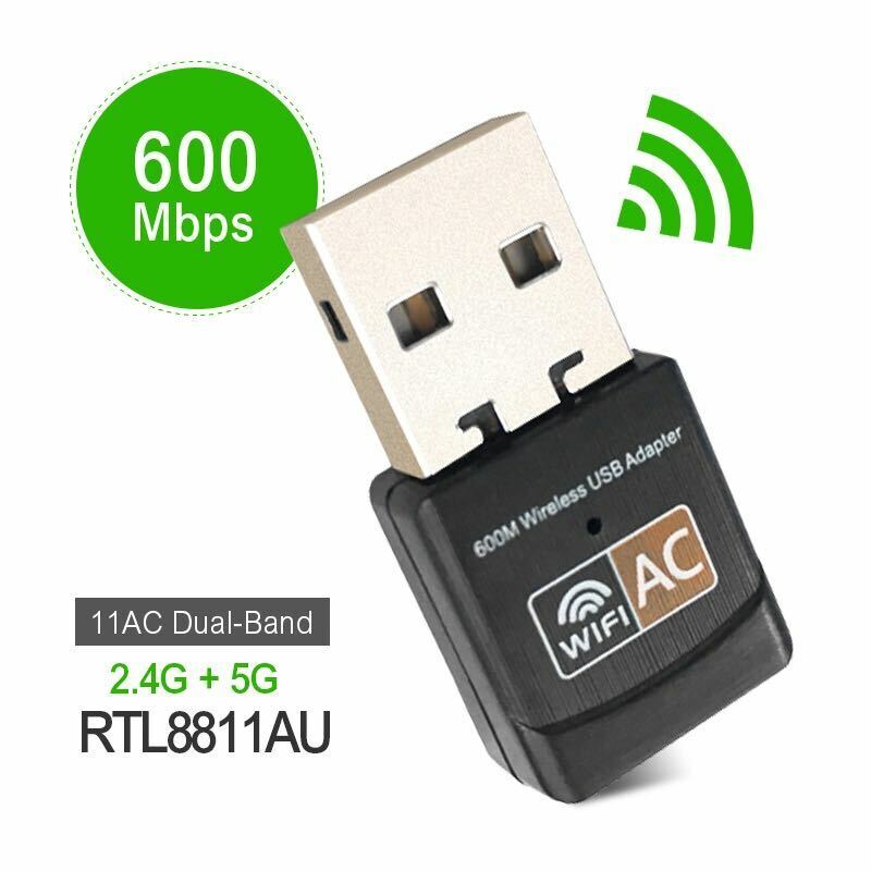 600Mbps Wireless USB Ethernet PC WiFi AC Adapter Lan 802.11 Dual Band 2.4G / 5G