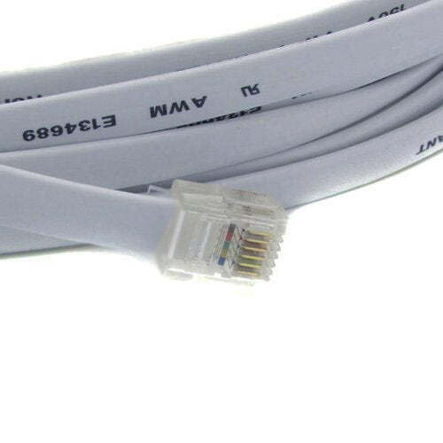 15FT 4.6M RJ12 M/M 6p6c Straight for Data Phone Line Cord Gray Fiber Optic