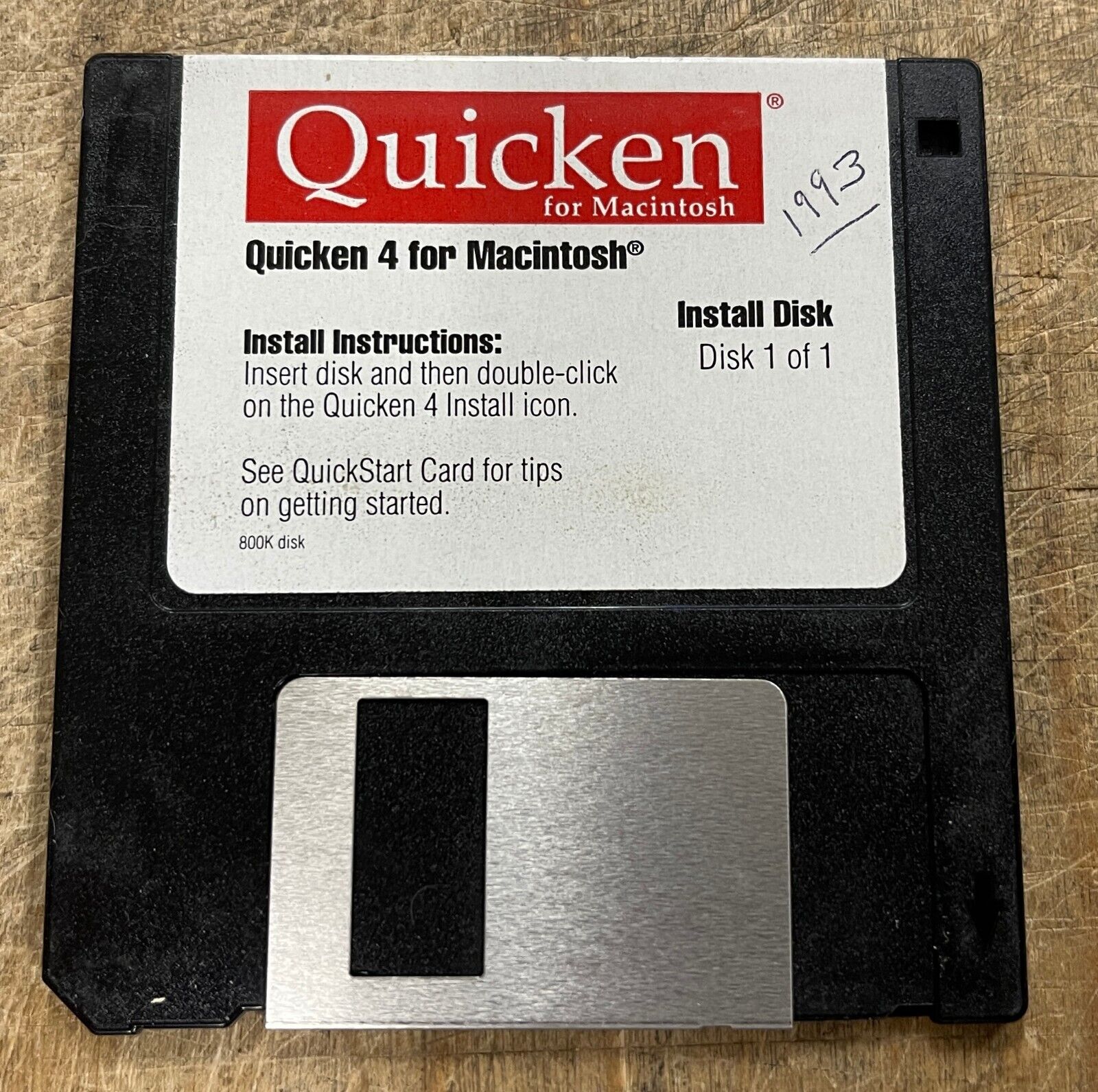 Intuit Quicken 4 for Macintosh Floppy TESTED and READABLE