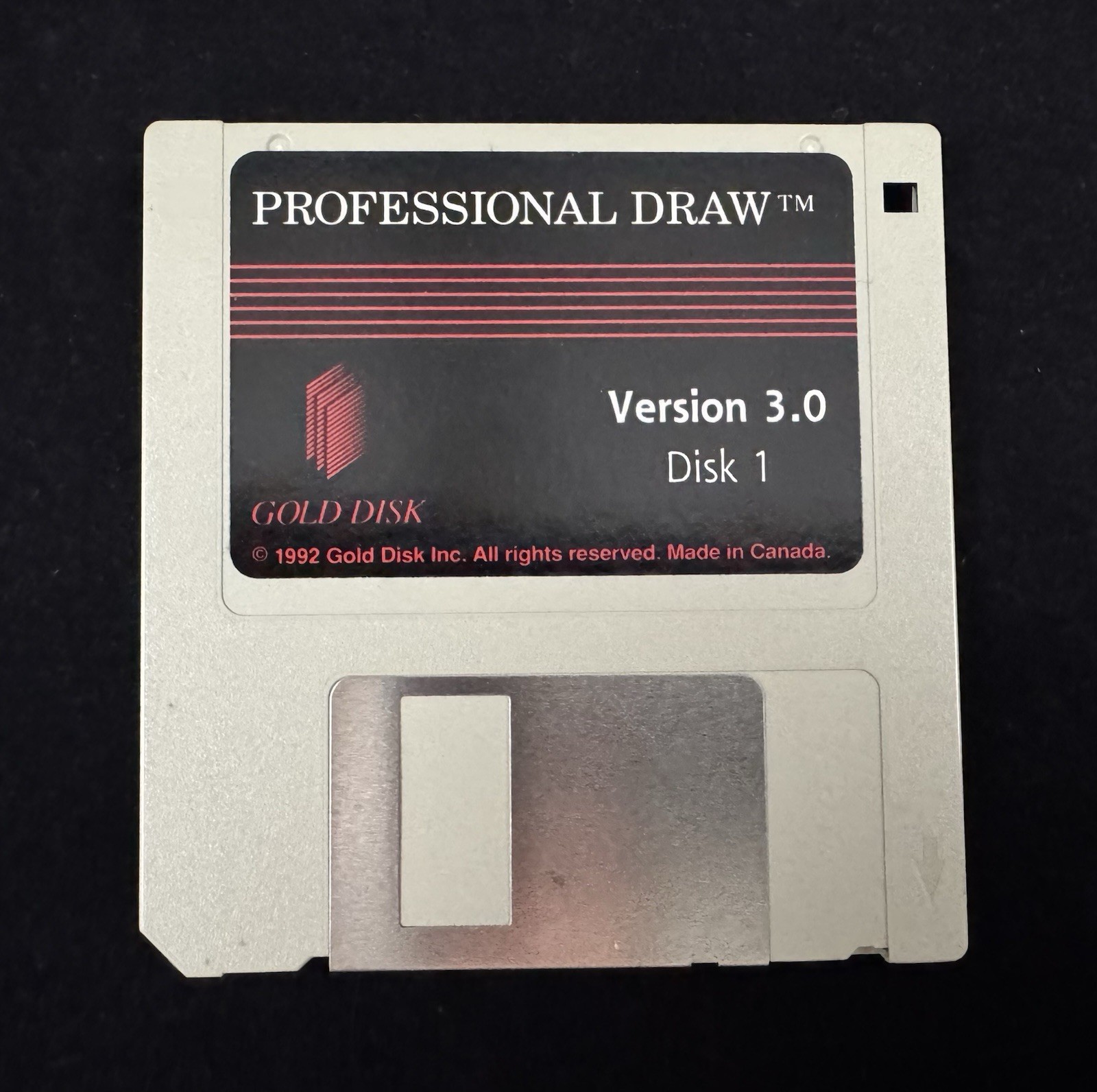 Vintage 1992 Gold Disk Professional Draw Version 3.0 Disk 1 - Made in Canada