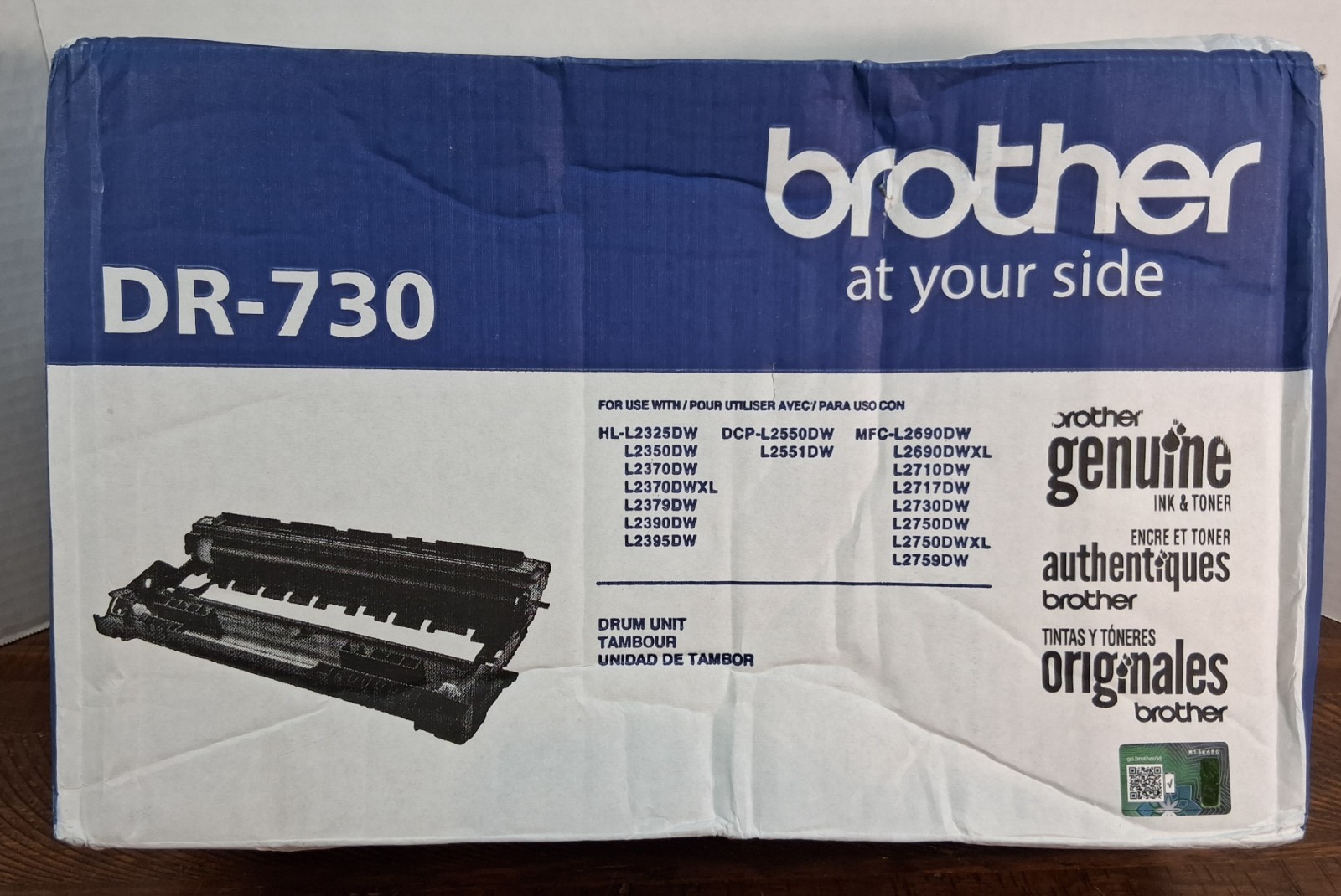1 Brother DR-730 Genuine Drum Unit 12,000 Page Yield Black