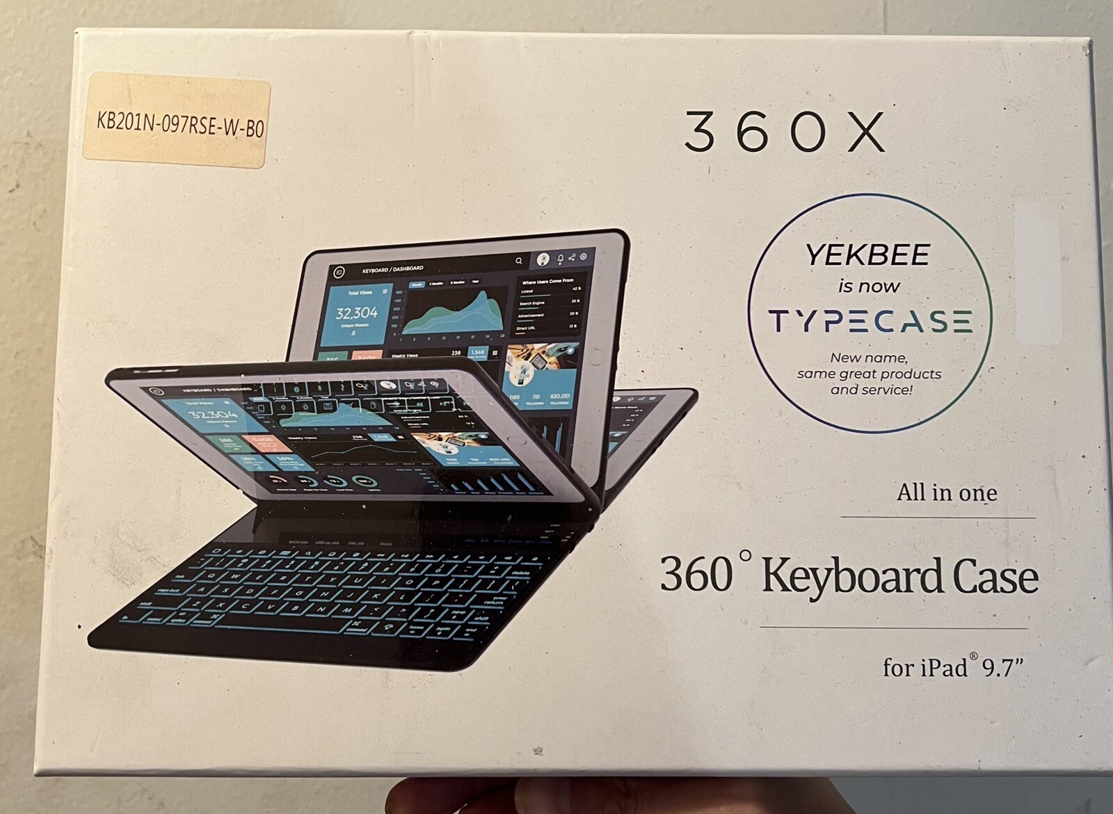 YEKBEE TYPECASE 360X WIRELESS KEYBOARD CASE FOR IPAD 9.7” Rose Gold