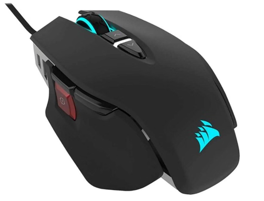 CORSAIR M65 RGB ELITE Gaming Mouse,Wired,Backlit RGB,Optical,Silver ALU-Black