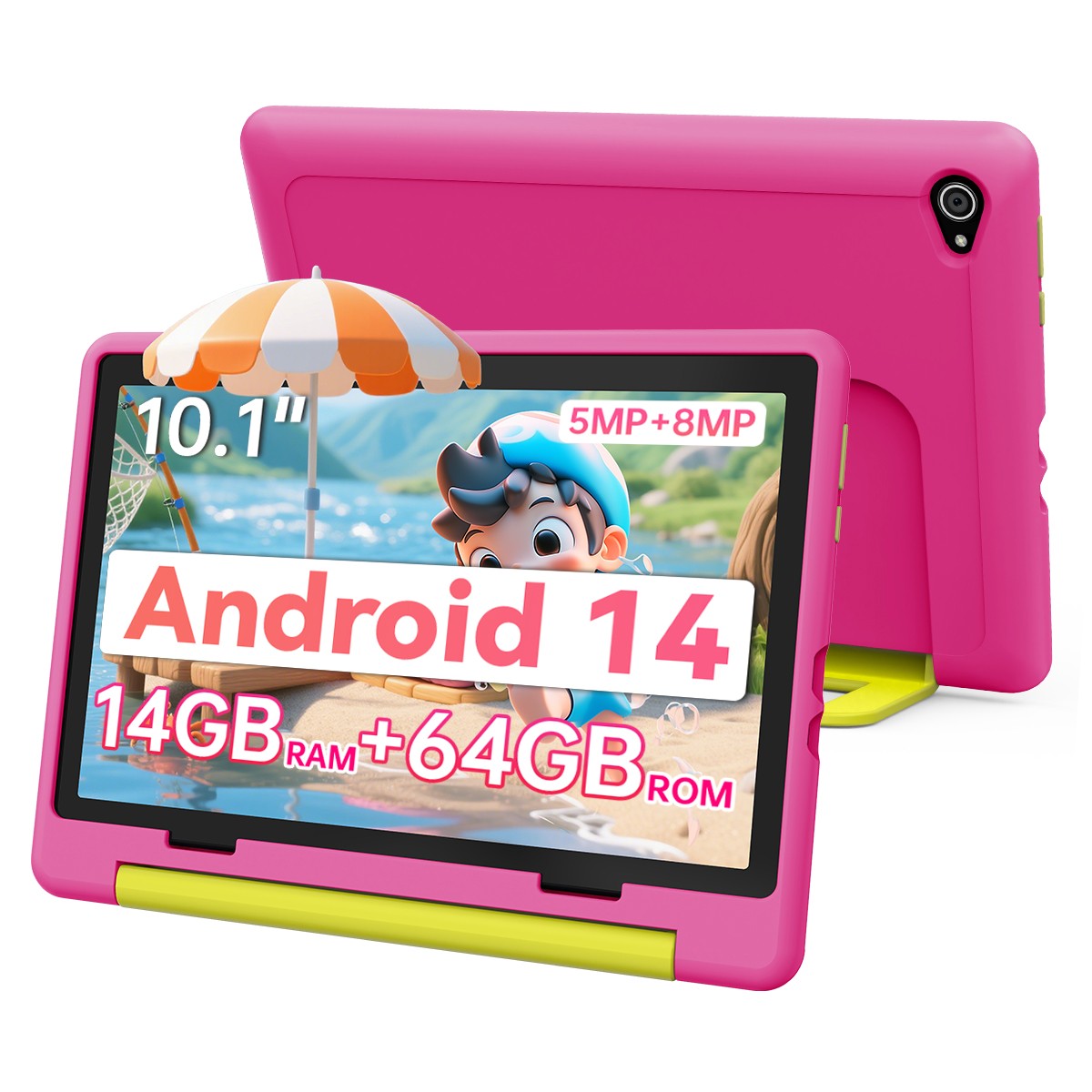 Urao 10.1" Kids Tablet, Android 14 Tablet 14GB+64GB Octa-Core Touch 2026