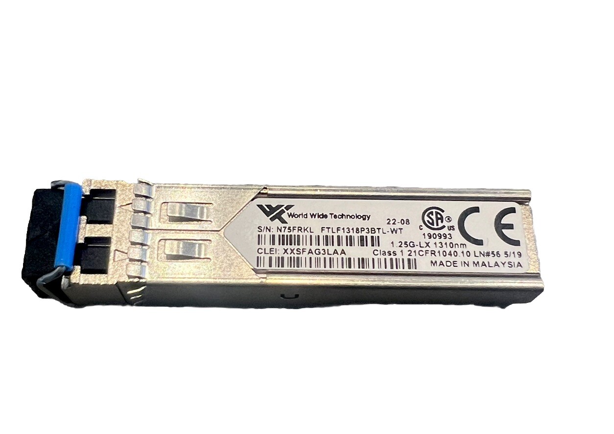 World Wide Technology SFP Module FTLF1318P3BTL-WT, New (Open-Box) WWT SFP Card