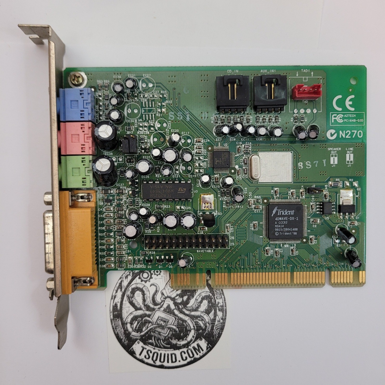 Aztech Sound Card PCI Trident 4DWAVE-DX-1 PCI64B-Q3D Vintage Audio Card