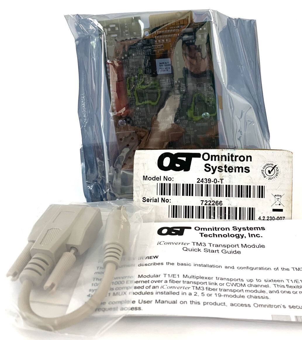 Omnitron Systems iConverter Model 2439-0-T New W/o Box - Rev 42/14 3/28/18