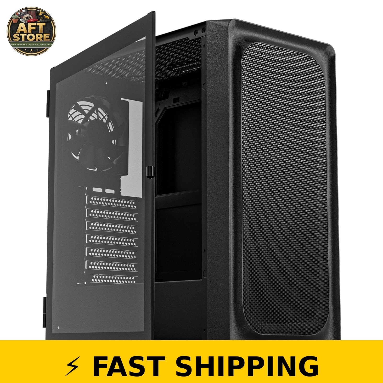 DARKROCK EC2 Black ATX Mid Tower PC Case with Type-C Ready Design
