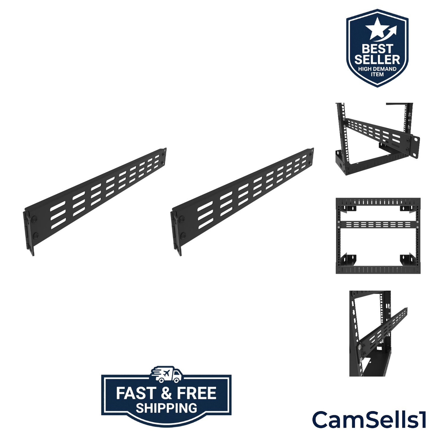 1U Hinged Blank Panel - Slot Vented Server Rack Panel for 19-Inch Network Cab...