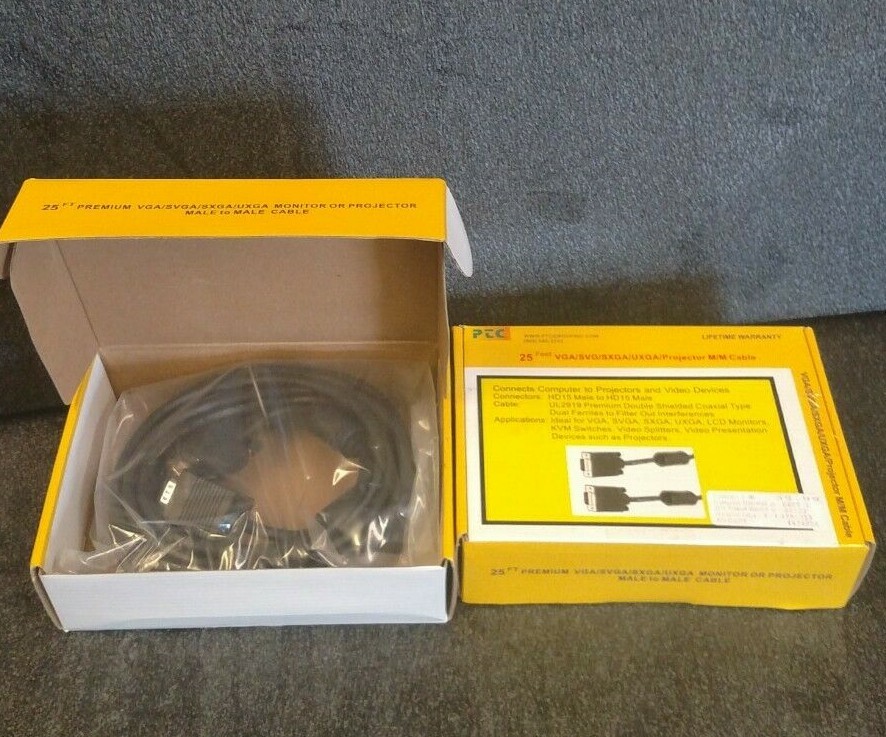 PTC Group 25 ft. VGA/SVGA/SXGA/UXGA/Projector Extension Cable (*)