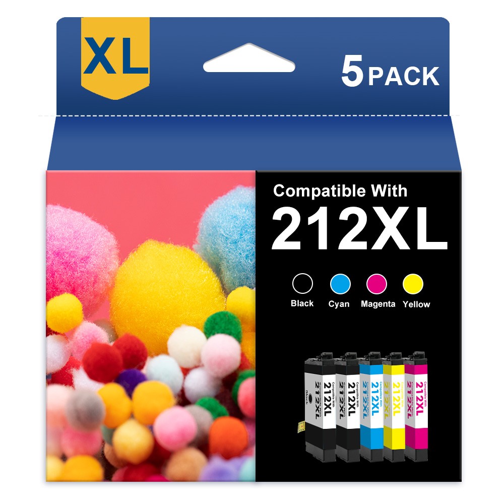 5PACK 212XL Ink replacement for Epson 212 XL Workforce WF-2830 XP-4105 Printer