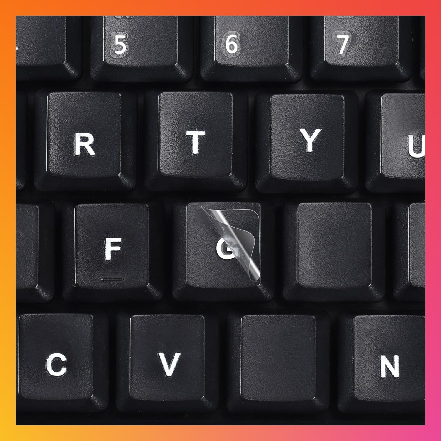 2PCS 3D Raised English Alphabet Keyboard Letter Stickers Replacement Lap