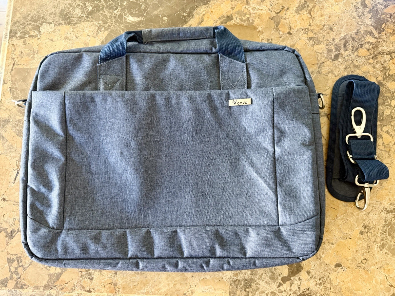 Expandable Laptop Case Messenger Bag Water Resistant Blue