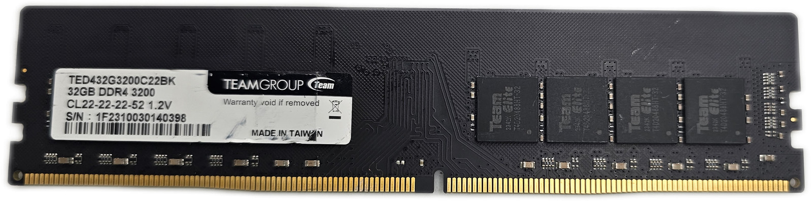 Team Group 32GB DDR4 3200 PC4-25600 288-Pin UDIMM Desktop Memory RAM