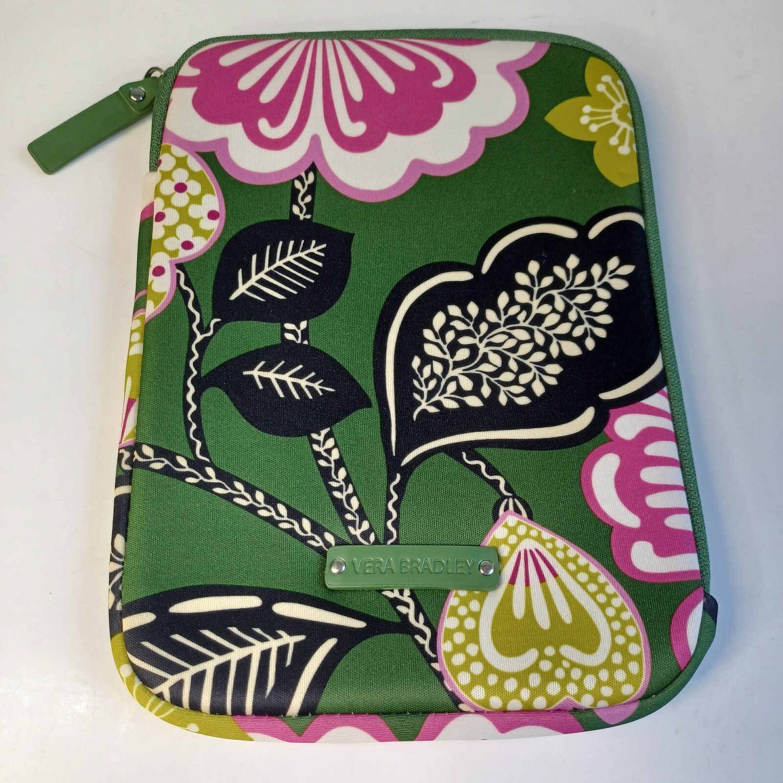 Vera Bradley Tablet Neoprene Soft Case Zip Around Tropical Floral Green Pink