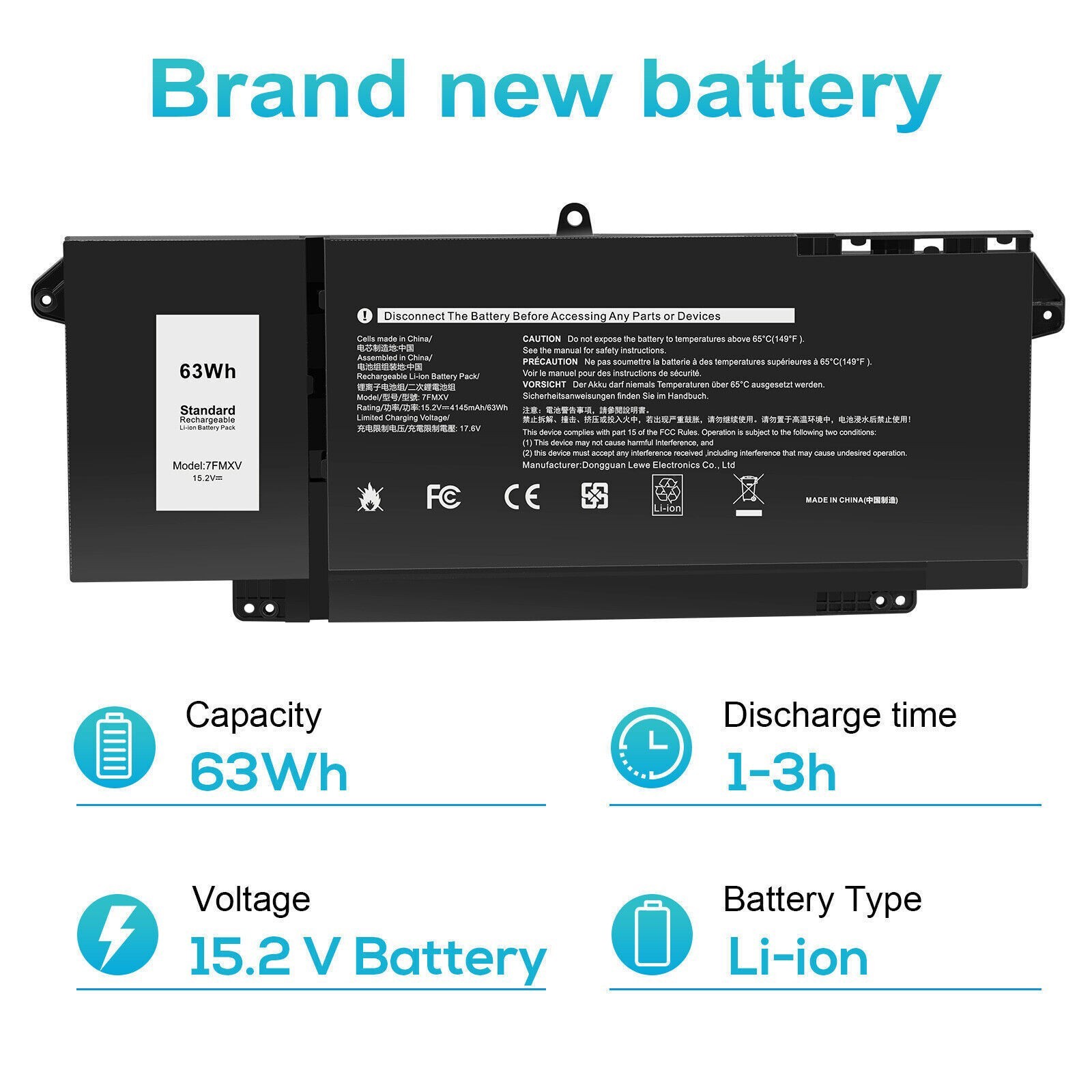 ❤️LOT 30Pc 7FMXV Battery For Dell Latitude 5320 7320 7420 7520 9JM71 TN2GY 4M1JN