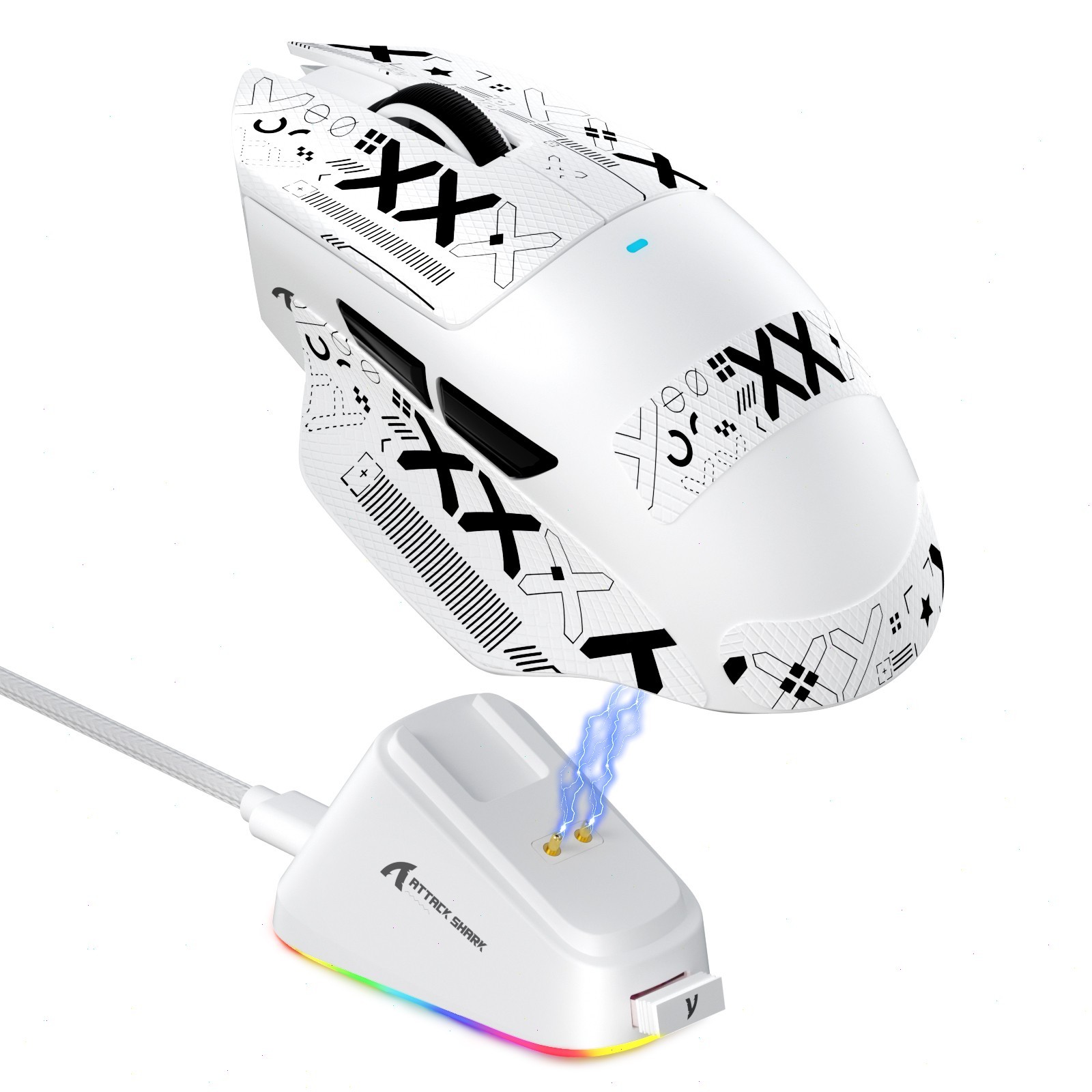 ATTACK SHARK V6 Ultra-Light Tri-Mode Gaming Mouse 25000DPI RGB Magnetic Charging