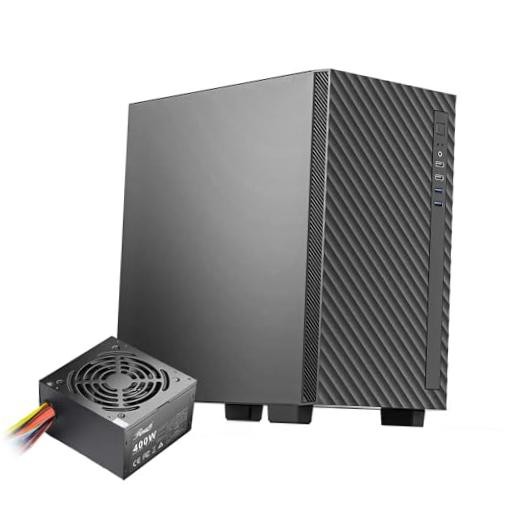 Micro ATX Mini Tower Desktop Computer Case | Pre-Installed 400W FBM-X5-400