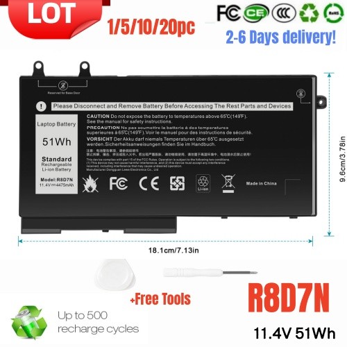 ✅LOT 1-20x R8D7N Battery For Dell Latitude 5400 5500 E5400 Inspiron 7590 2-in-1