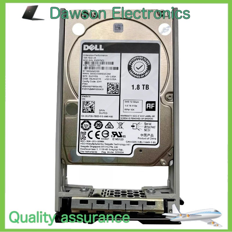 VJ7CD Dell ST1800MM0168 1.8TB 10K RPM 2.5" 12Gbps SAS SERVER Hard Drive W/ CADDY