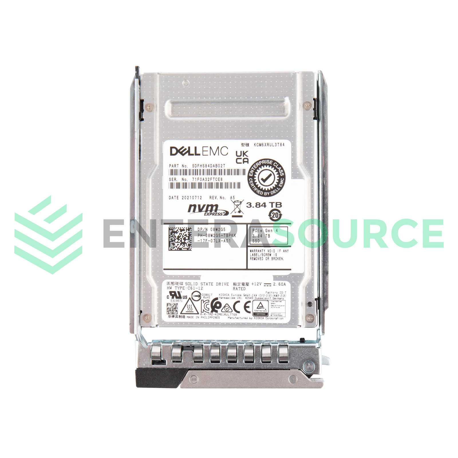 Dell 8W2G5-NEW 3.84TB BiCS NVMe U.2 2.5" Gen4 x4/2x2 RI SIE Solid State Drive