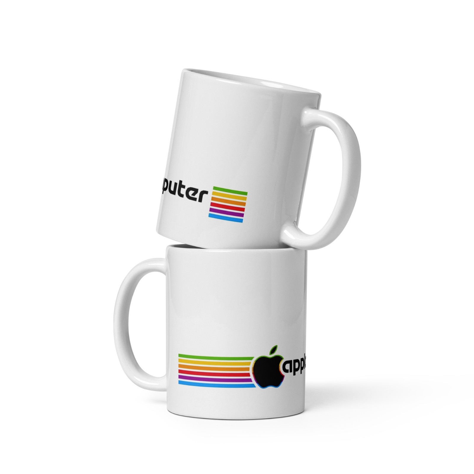 Vintage Retro Apple Logo Ceramic Coffee Mug – 11oz
