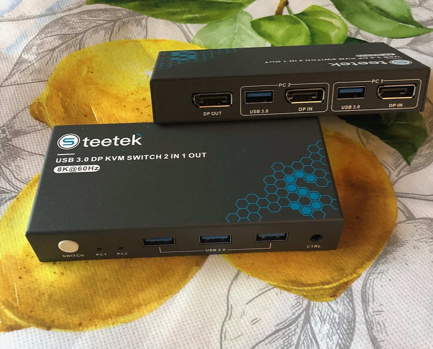  KVM Switch 2 PC's In - 1 (8K) Monitor Out @ 60Hz (2) Replacement USB 3.0 DP