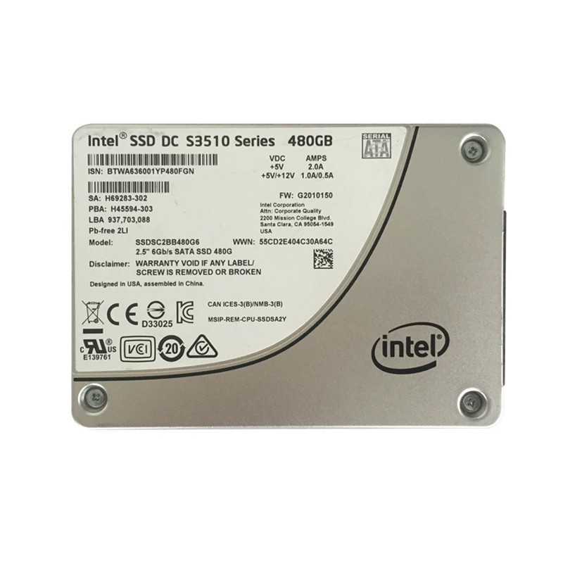 Intel DC S3510 480GB 2.5" SATA 6Gb/s MLC SSD SSDSC2BB480G6 State Solid Drive