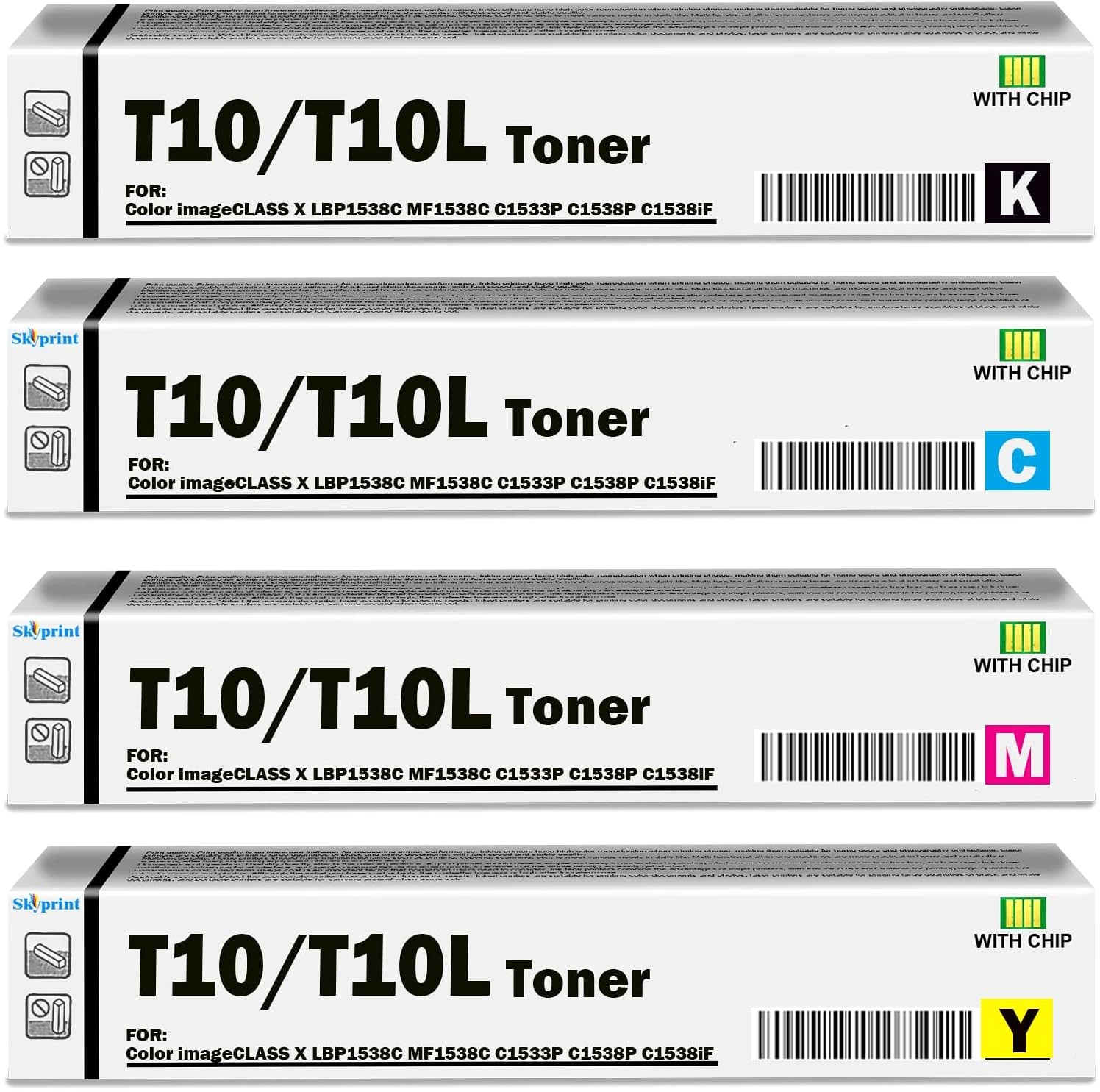Toner Cartridge with Smart Chip for Canon T10 Color imageCLASS X Printers