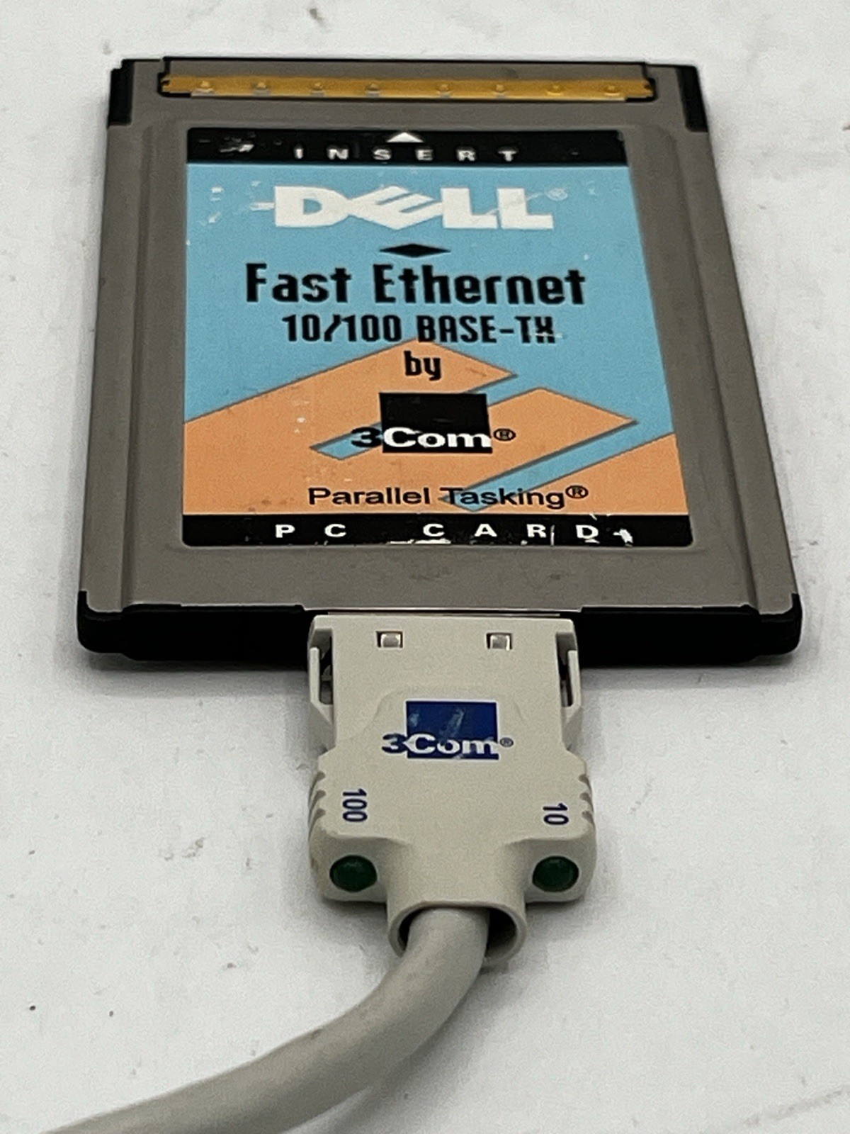 Dell/3 Com Fast Ethernet 10/100 Base-TX PC Card, RJ 45 Cable