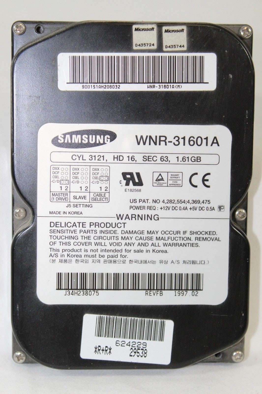 Samsung WNR-31601A 1.61GB Tower Computer Hard Drive Vintage HDD ** TESTED